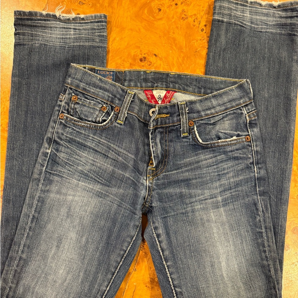 Lucky Brand Women's Distressed Blue Straight Leg Jeans